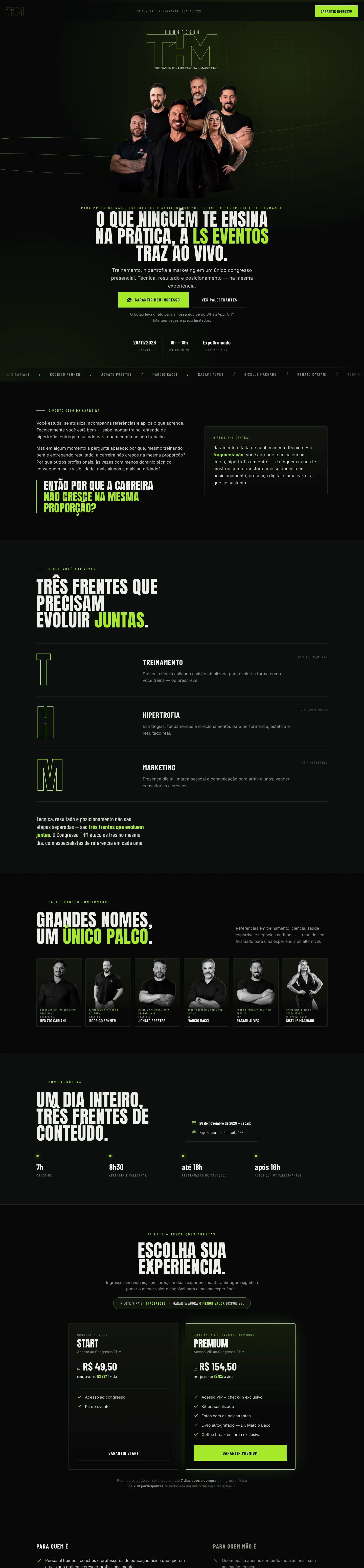 Landing page do Congresso THM