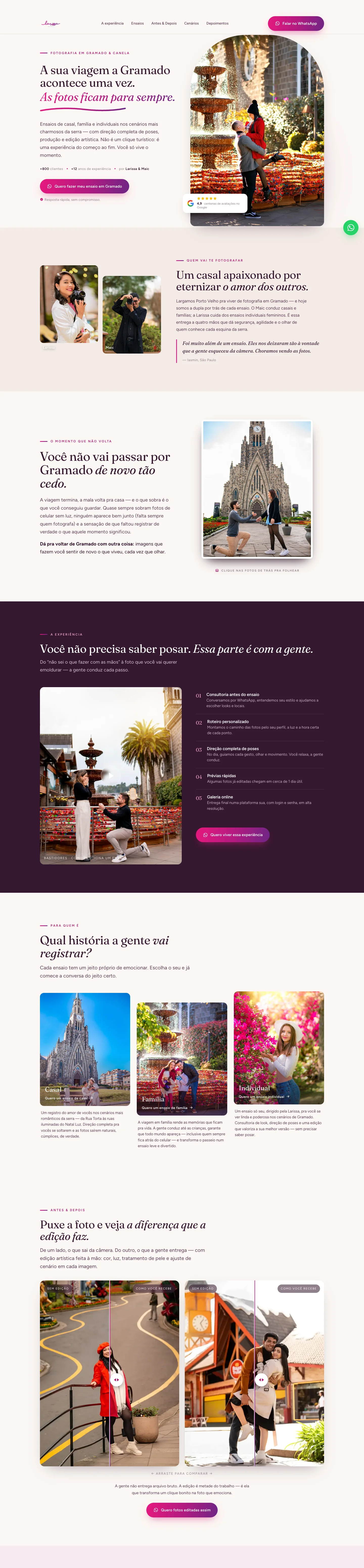 Site da Larissa Fotografia